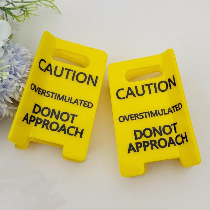 Caution: Overstimulated Hair Claw Clip – Bold, Humorous Accessory for When Your Social Battery Hits 1%