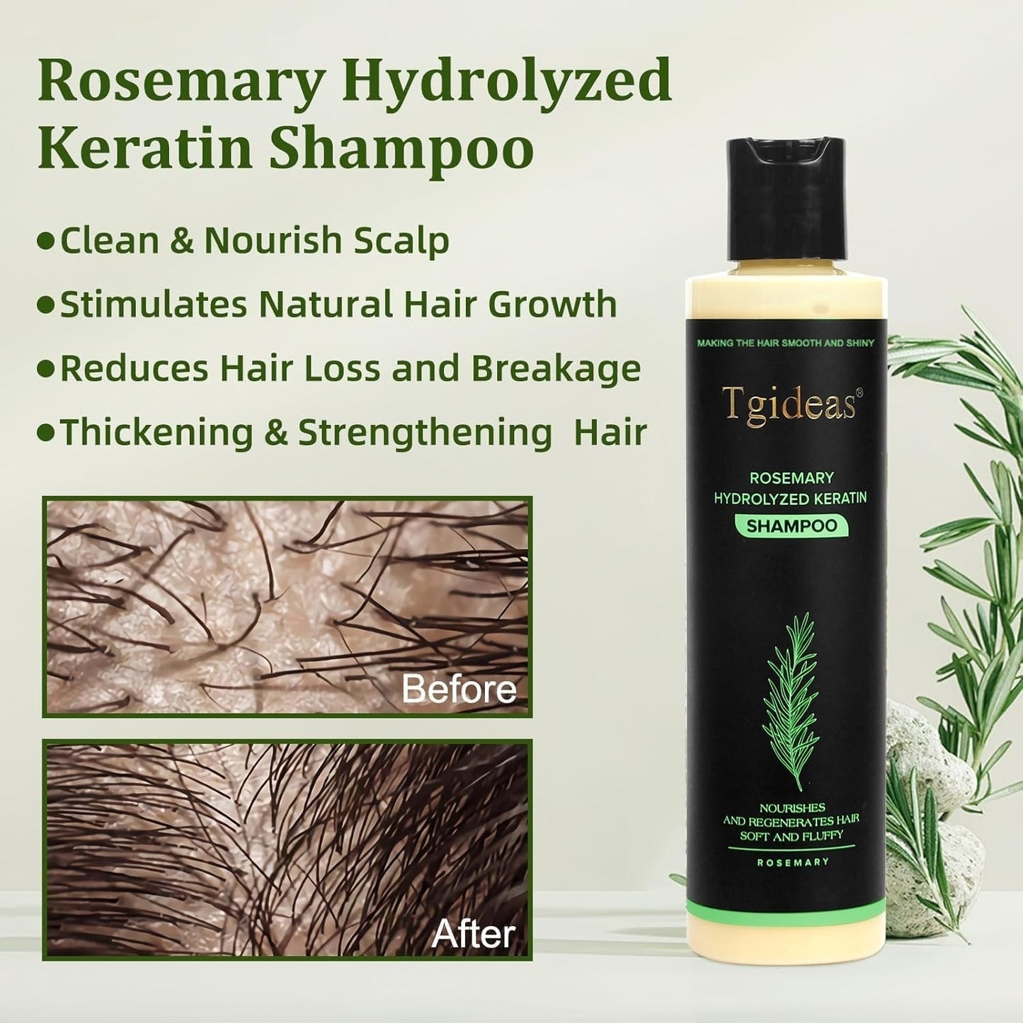 Tgideas Organic Rosemary Hair Growth Shampoo