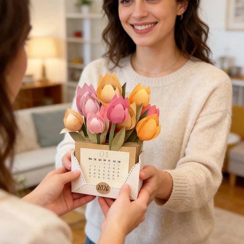 🌷2026 Tulip Paper Flower Emotional Support Calendar