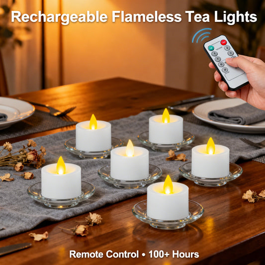 🔥 The Last Tea Lights You’ll Ever Need (6 Pack)— Rechargeable, Realistic & Remote-Controlled!