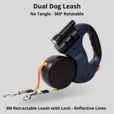 ⬛Black Friday 49% OFF🔥Dual Retractable Dog Leash(✈️Buy 2 Free Shipping)