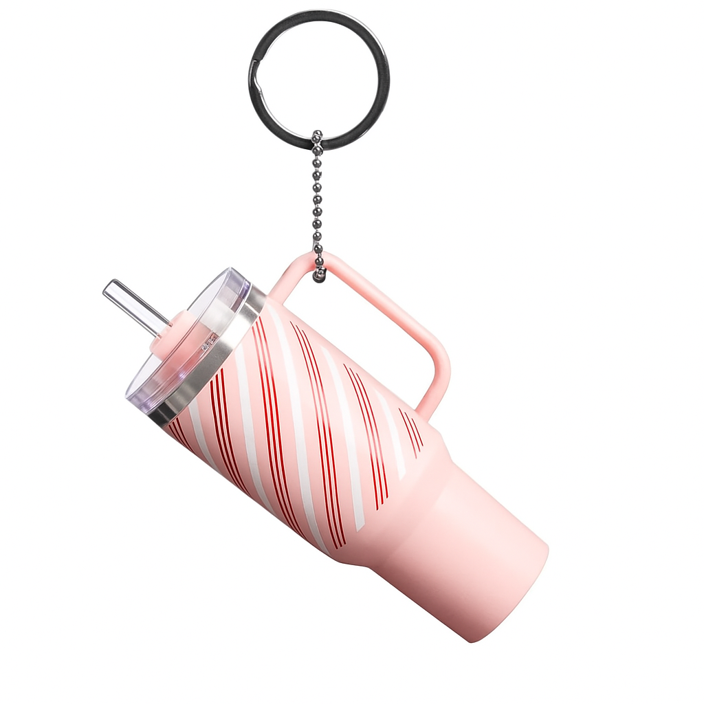 Candy Cane Cup Keychain – Holiday Limited Edition