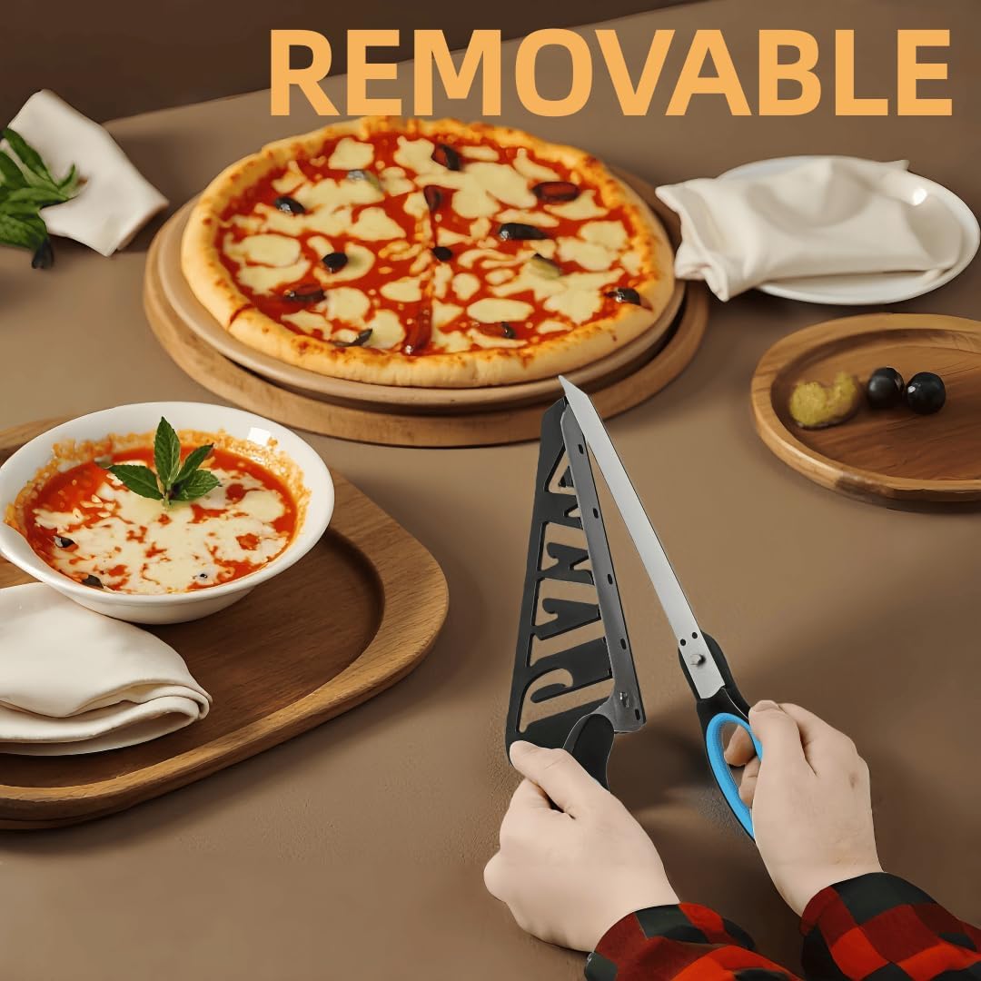 Pizza Scissors, Detachable Pizza Cutter with Shovel, 2 in 1 Stainless Steel Food Slicer