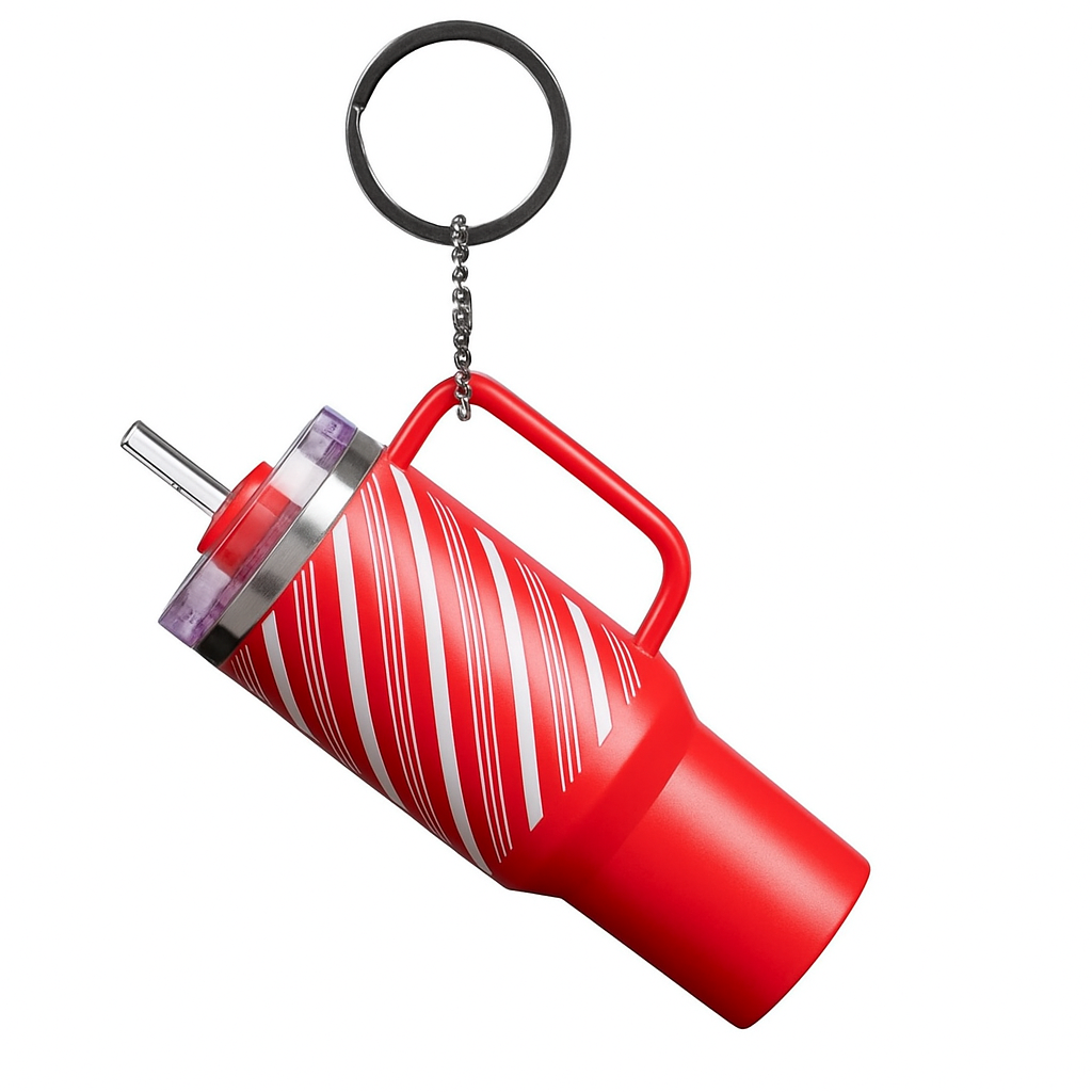Candy Cane Cup Keychain – Holiday Limited Edition