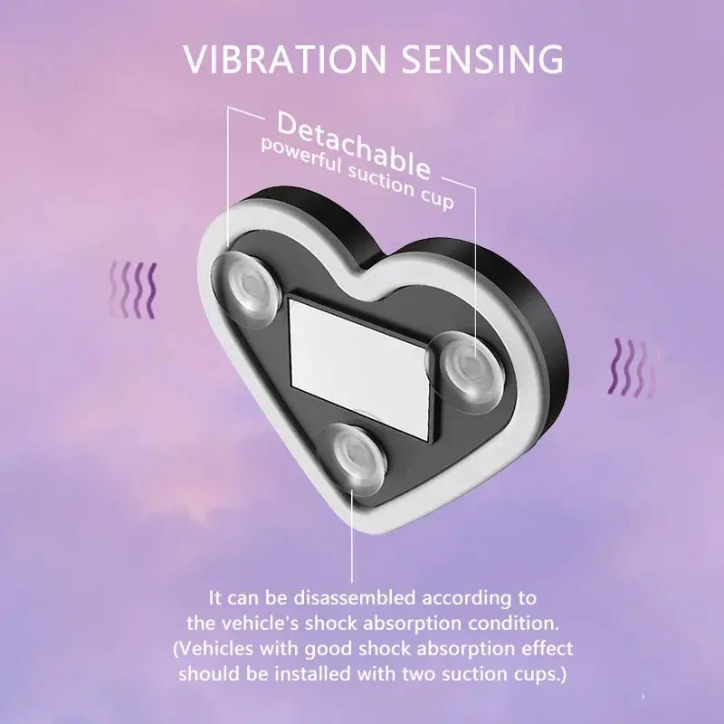 Solar-Powered Heart-Shaped Neon Car Light