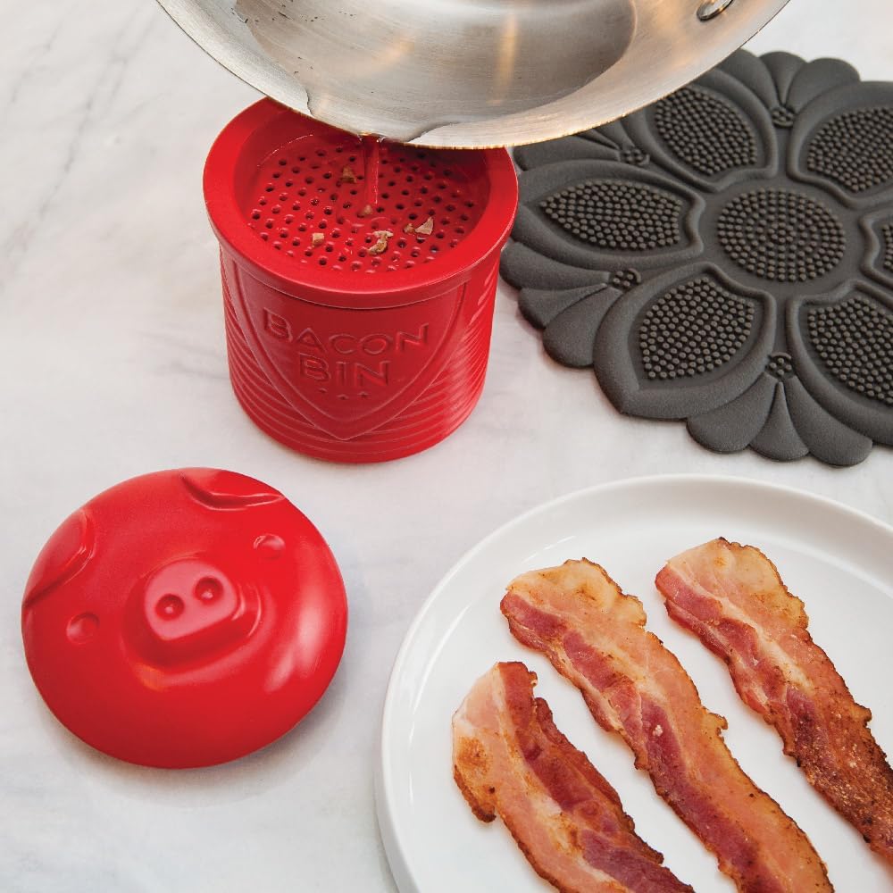 Talisman Designs Bacon Bin Grease Strainer & Collector | Family Friendly Kitchen Tools