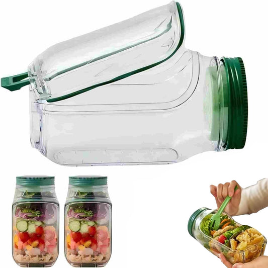 Side-opening salad bottle