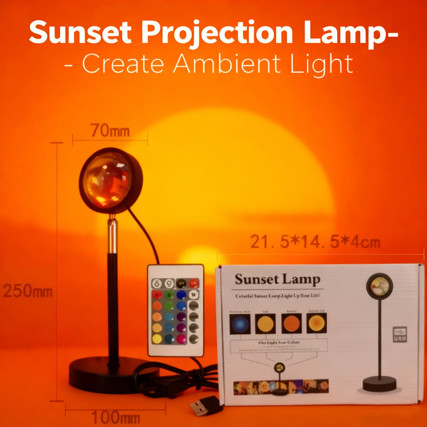 🏆HOT SALE ✨Fall Sunset Lamp Projector Light 180° Adjustable Sunset Mood Lamp