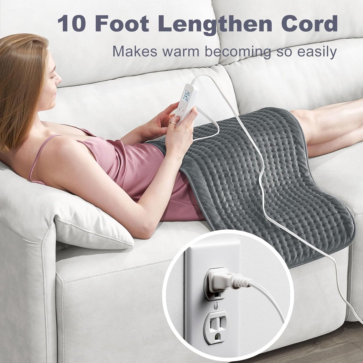 Heating Pad: 33 x 17 inches Electric Heating Pad for Back Pain Relief