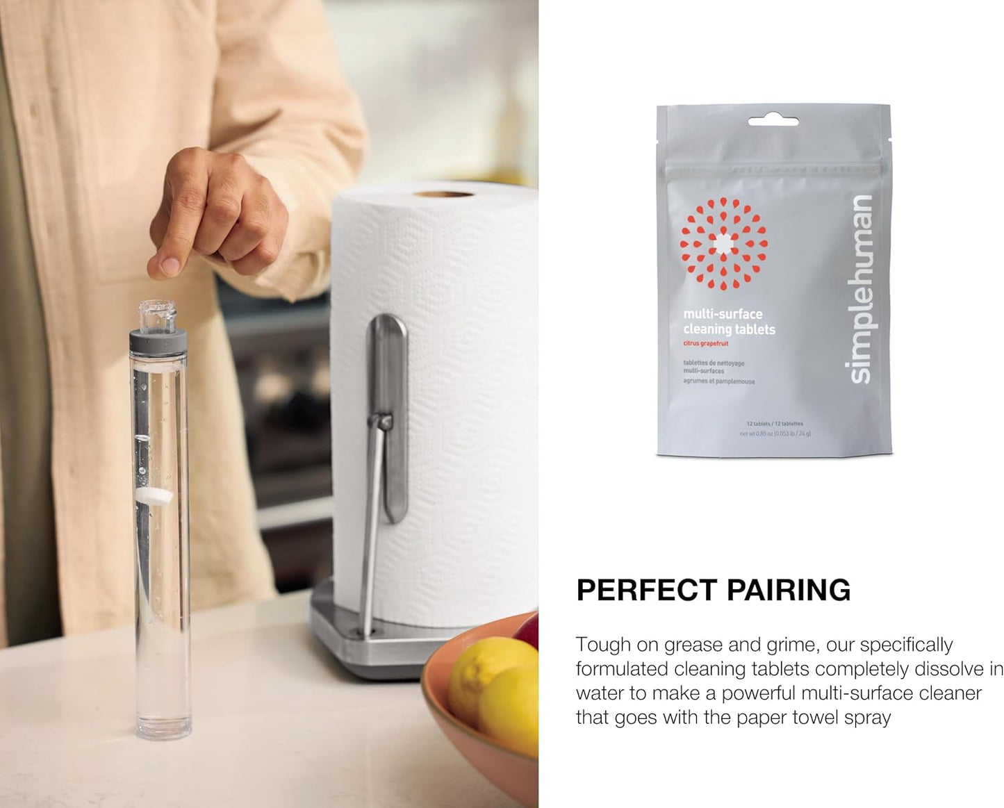 Standing Paper Towel Holder with Spray Pump