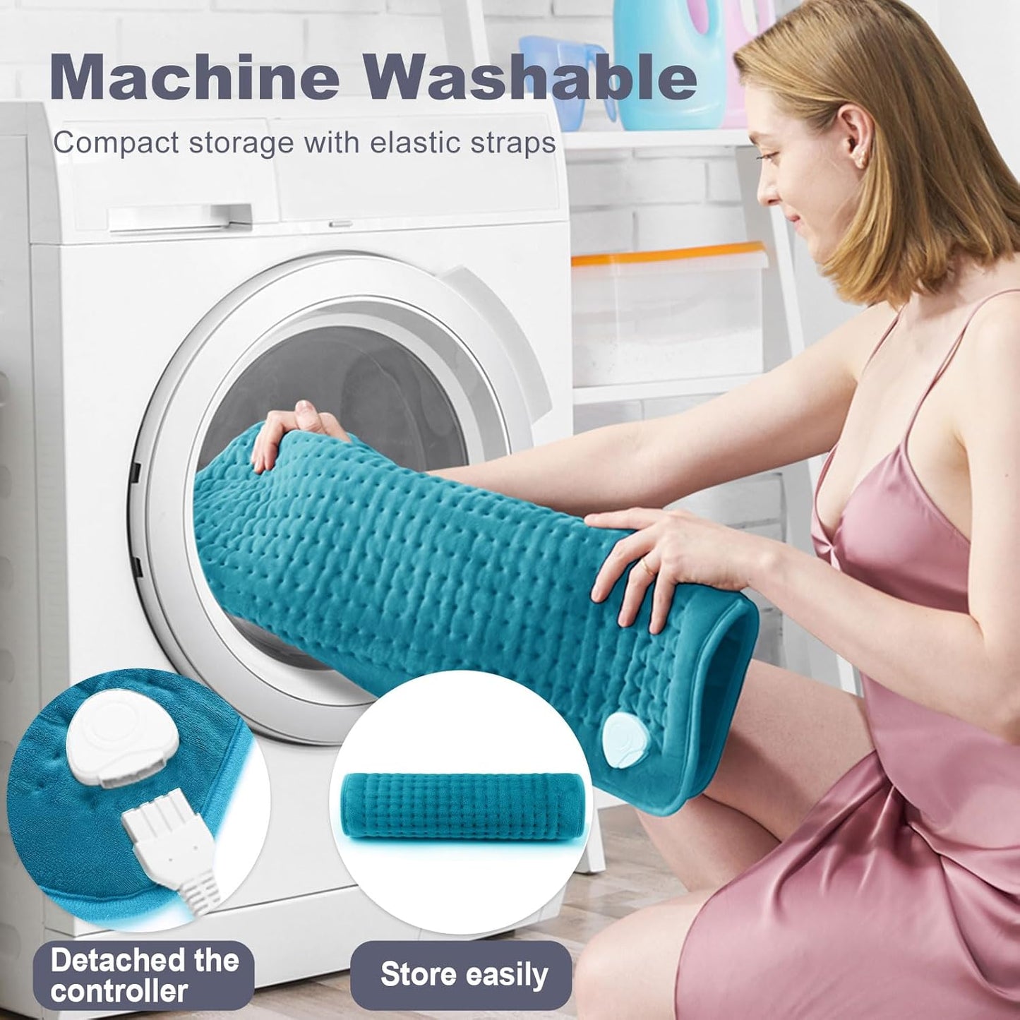 Heating Pad: 33 x 17 inches Electric Heating Pad for Back Pain Relief