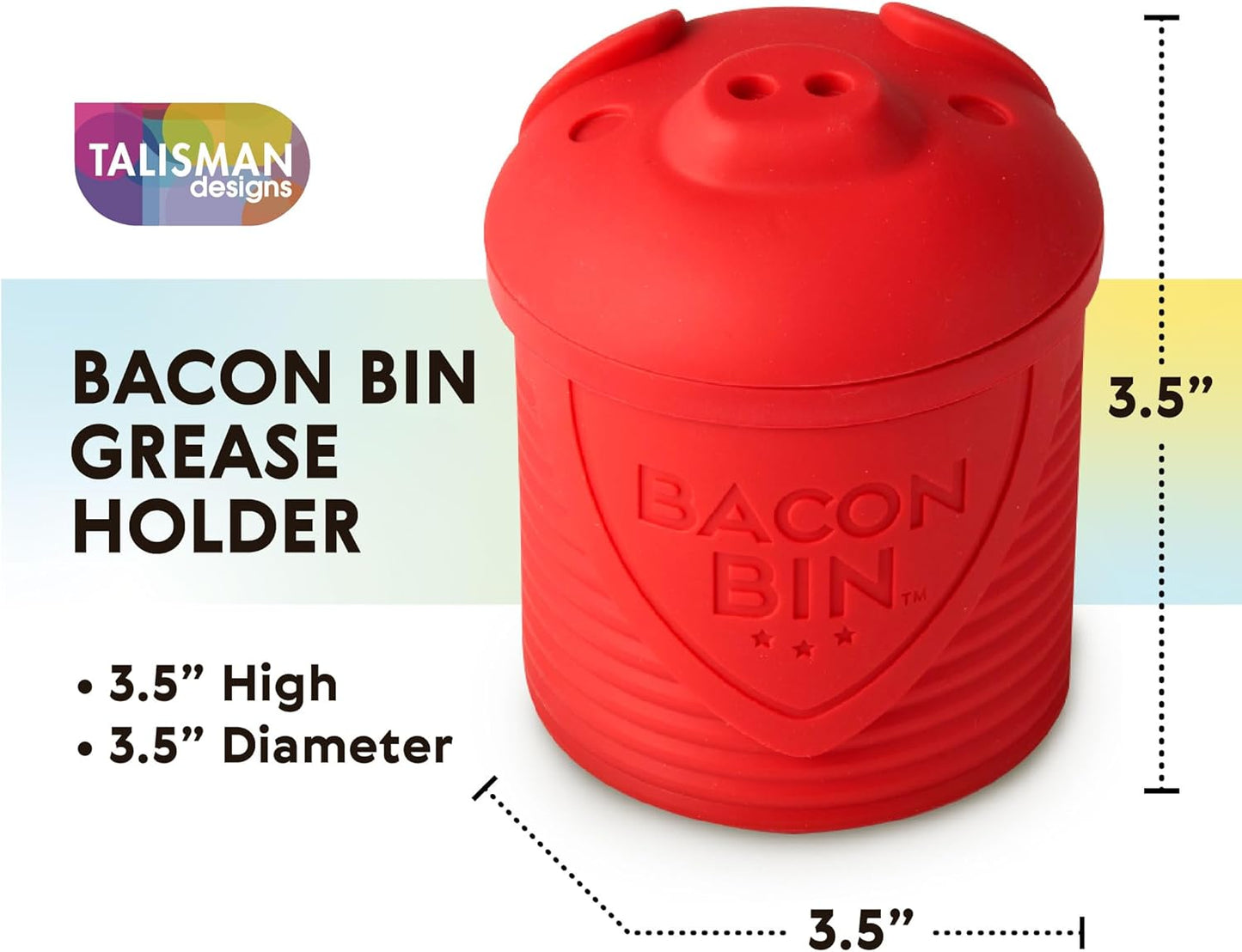 Talisman Designs Bacon Bin Grease Strainer & Collector | Family Friendly Kitchen Tools