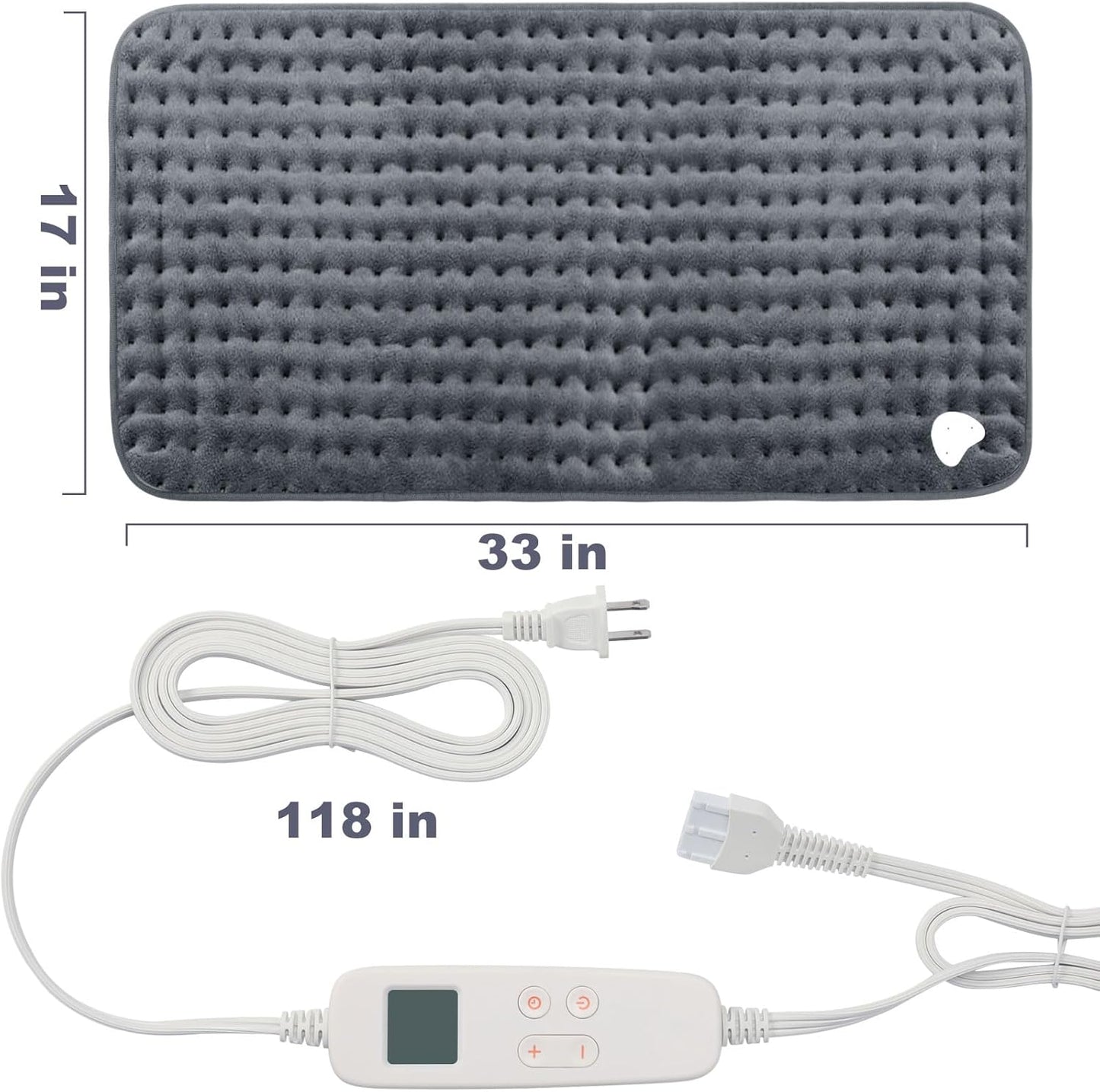 Heating Pad: 33 x 17 inches Electric Heating Pad for Back Pain Relief