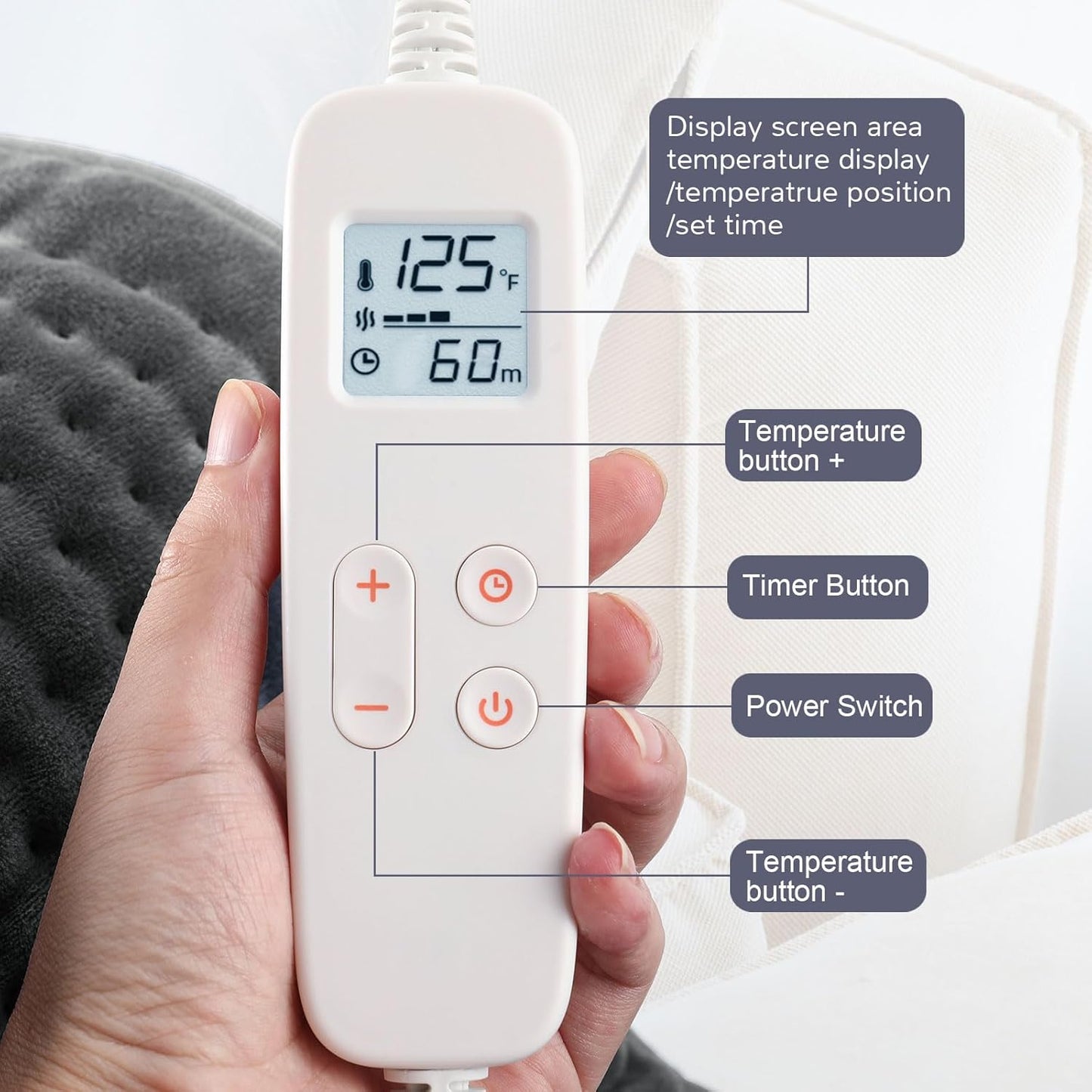 Heating Pad: 33 x 17 inches Electric Heating Pad for Back Pain Relief