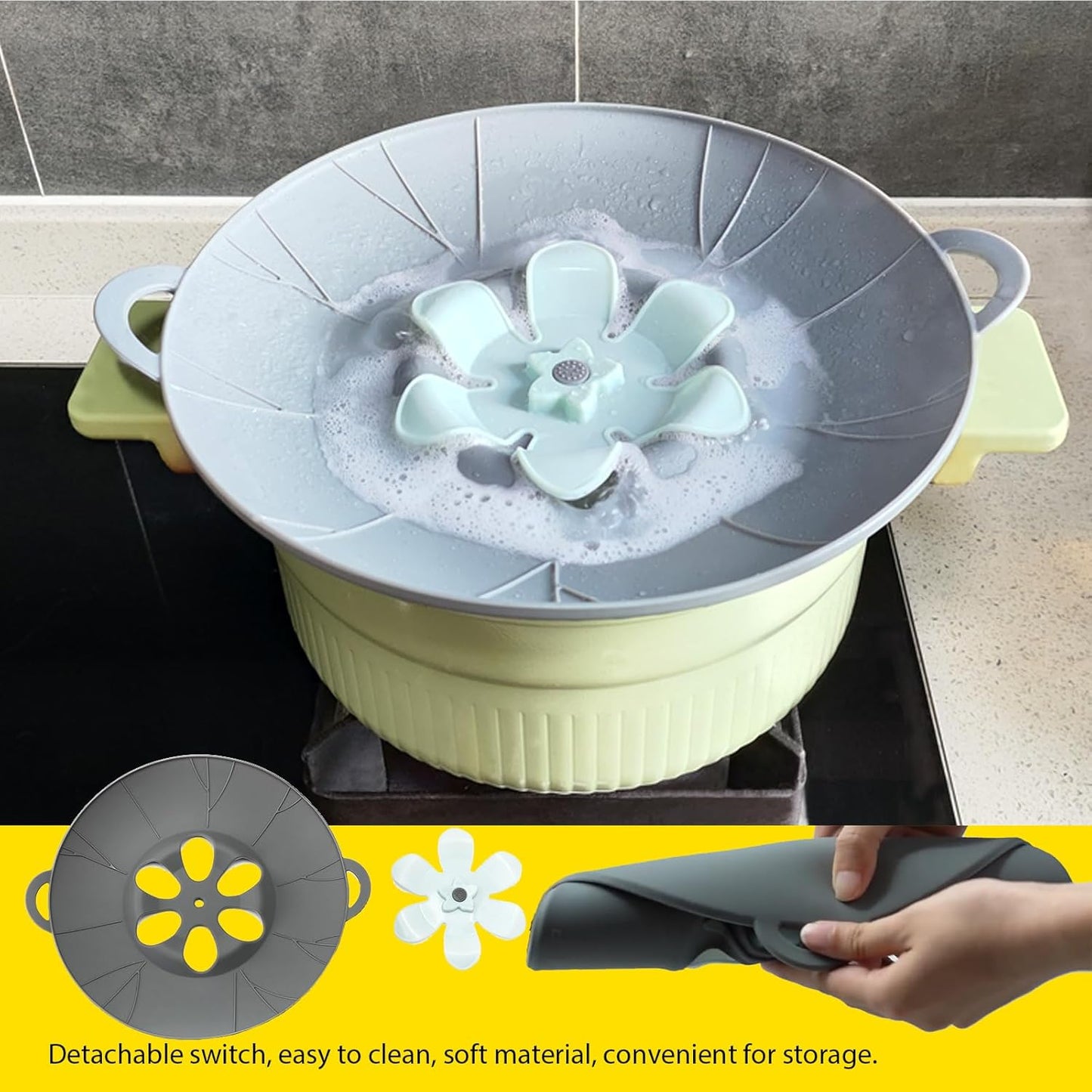 Spill Stopper Lid Cover, Boil Over Spill Stopper