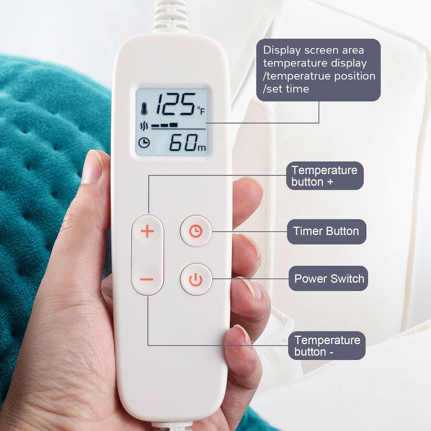 Heating Pad: 33 x 17 inches Electric Heating Pad for Back Pain Relief