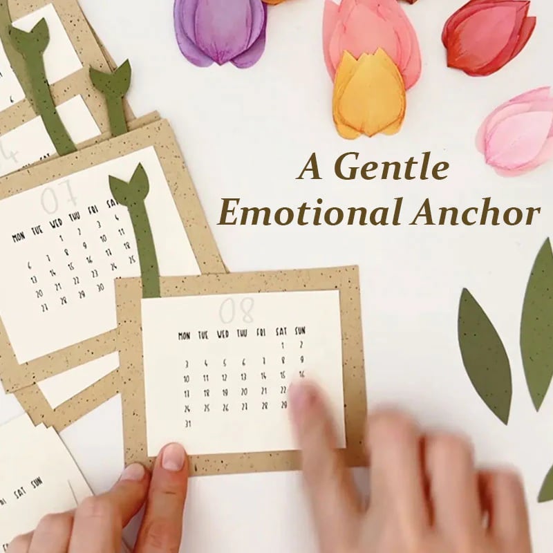 🌷2026 Tulip Paper Flower Emotional Support Calendar