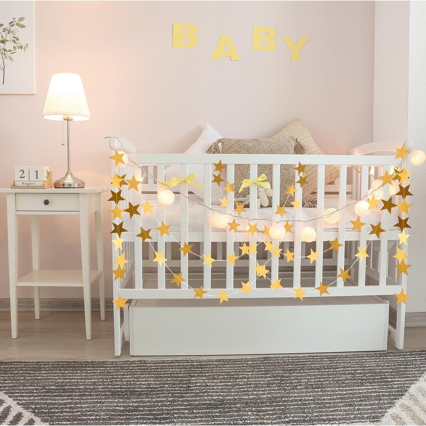 56 Feet Reflective Star Paper Garland