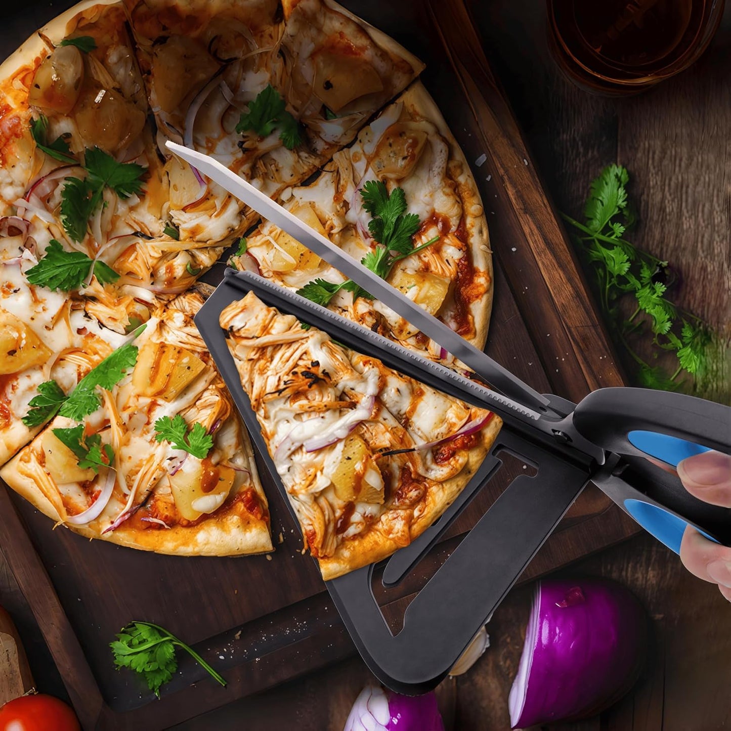 Pizza Scissors, Detachable Pizza Cutter with Shovel, 2 in 1 Stainless Steel Food Slicer