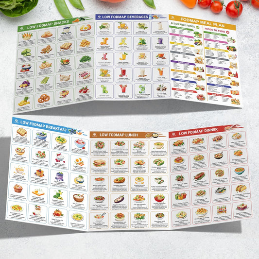 🥗Set of 2 Fodmap Chart📘IBS Symptom Relief Food List