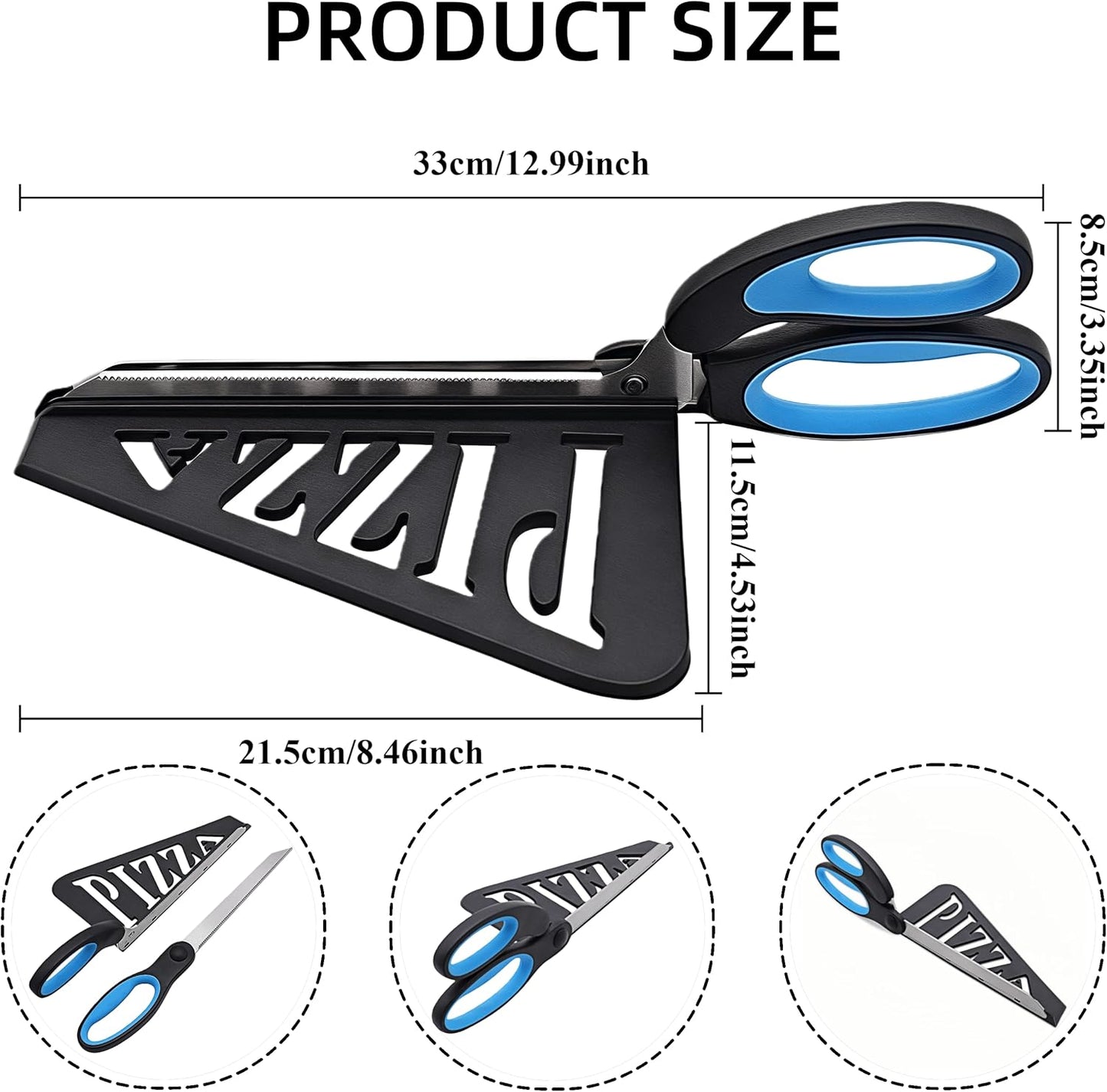 Pizza Scissors, Detachable Pizza Cutter with Shovel, 2 in 1 Stainless Steel Food Slicer