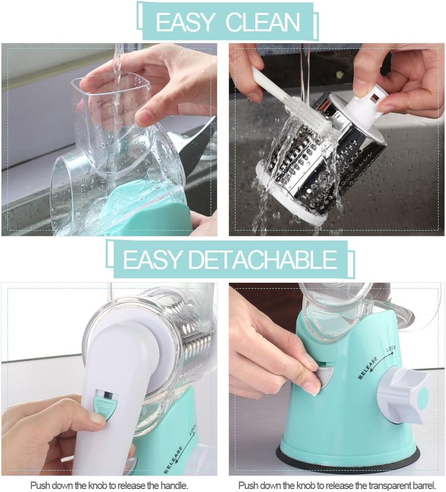 ✨Multifunctional 3 in 1 Rotary Cheese Grater Vegetable Slicer🔥BUY 2 free shipping get 10% OFF