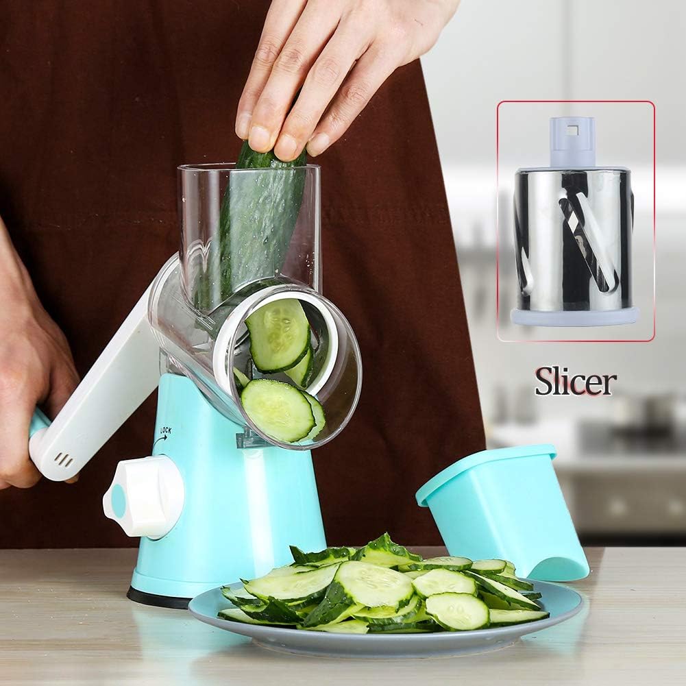 ✨Multifunctional 3 in 1 Rotary Cheese Grater Vegetable Slicer🔥BUY 2 free shipping get 10% OFF