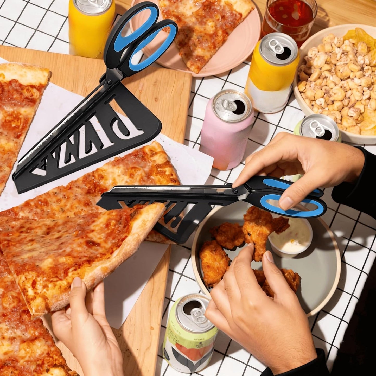 Pizza Scissors, Detachable Pizza Cutter with Shovel, 2 in 1 Stainless Steel Food Slicer