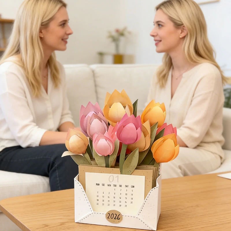 🌷2026 Tulip Paper Flower Emotional Support Calendar