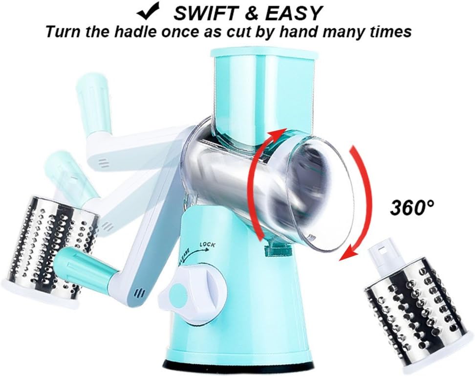 ✨Multifunctional 3 in 1 Rotary Cheese Grater Vegetable Slicer🔥BUY 2 free shipping get 10% OFF