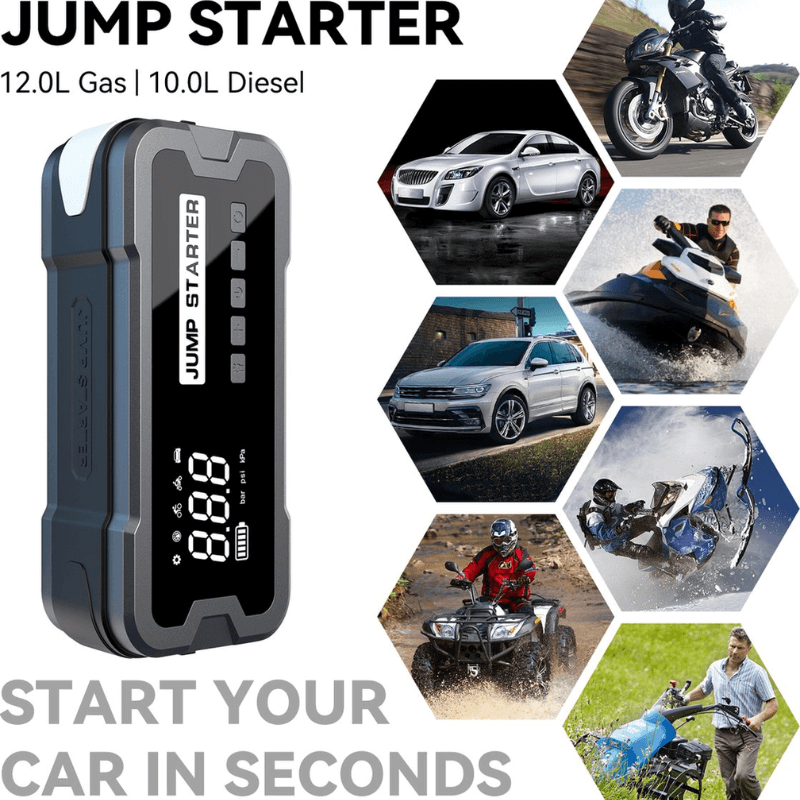 4 in 1 Portable Jump Starter with Air Pump Pro